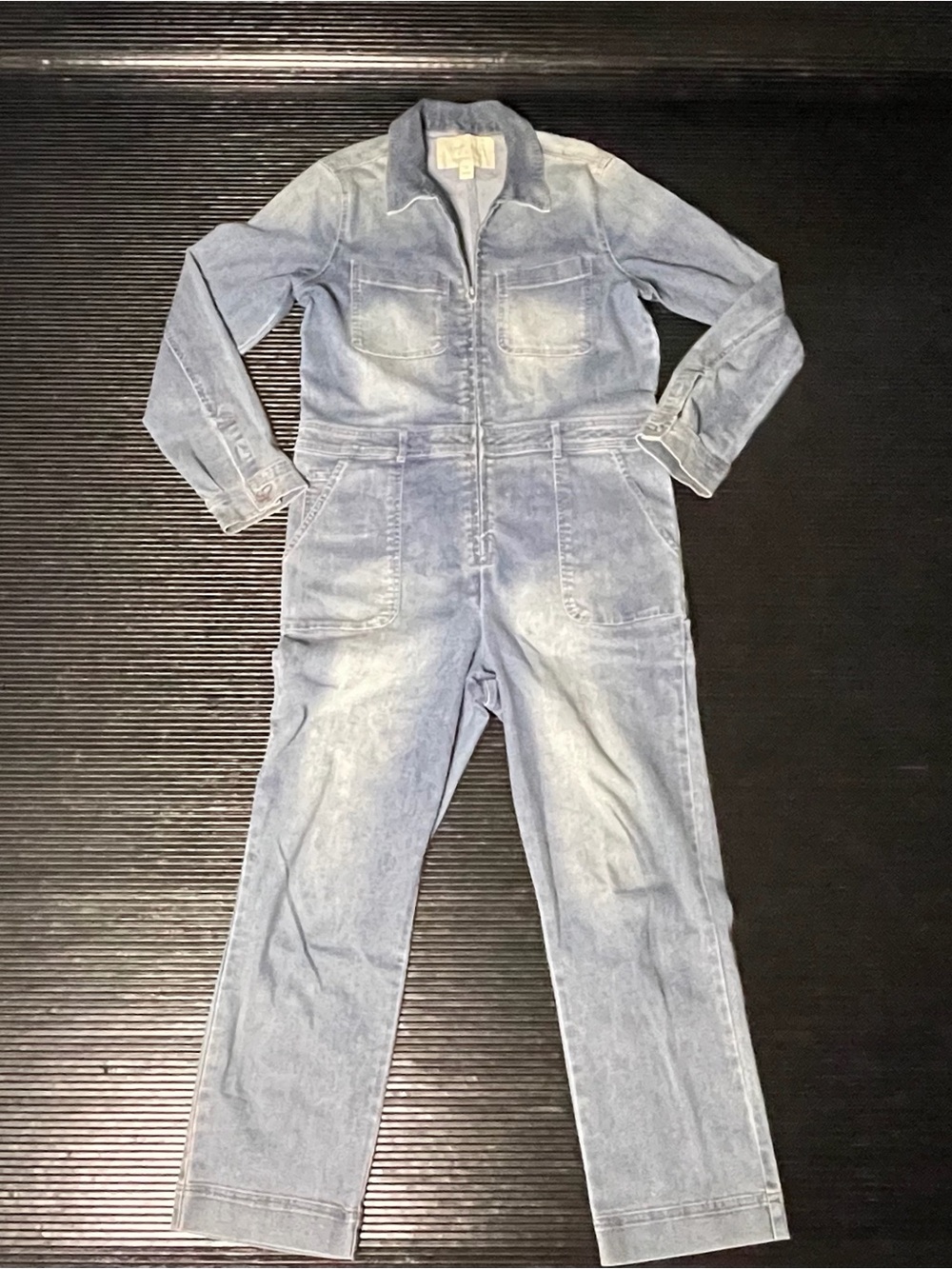 Christian Siriano Medium Blue Denim Zip Jumpsuit